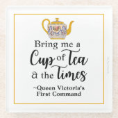 Victoriaans Britse Royalty Tea Lover  Stijl Glazen Onderzetter (Voorkant)