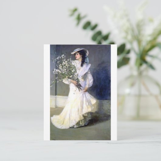 Victoriaans bruid bruiloft mode briefkaart (Staand voorkant)