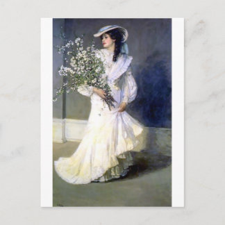 Victoriaans bruid bruiloft mode briefkaart