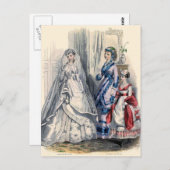 Victoriaans bruid en dienstmeisjes van eer briefkaart (Voorkant / Achterkant)