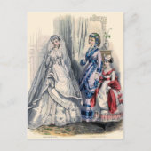 Victoriaans bruid en dienstmeisjes van eer briefkaart (Voorkant)
