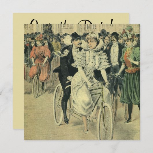 Victoriaans bruidbruid en bruidegom sparen de Datu Kaart (Voorkant / Achterkant)