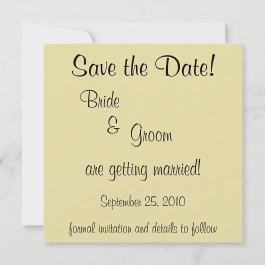 Victoriaans bruidbruid en bruidegom sparen de Datu Kaart (Achterkant)