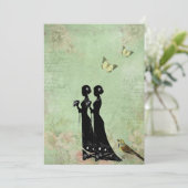 , Victoriaans bruiden, huwelijksuitnodiging Kaart (Staand voorkant)