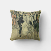 Victoriaans bruidspaar pasgetrouwd op tandem kussen (Voorkant)