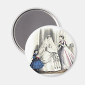 Victoriaans bruiloft 1 ronde magneet (Voorkant / Achterkant)