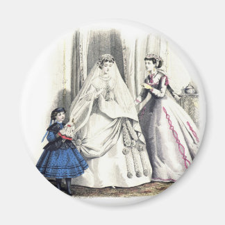 Victoriaans bruiloft 1 ronde magneet