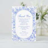 Victoriaans bruiloft Bloemen Iets blauw Bedankkaart (Staand voorkant)