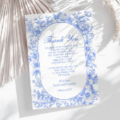 Victoriaans bruiloft Bloemen Iets blauw Bedankkaart