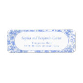 Victoriaans bruiloft Bloemen Iets blauw Etiket (Voorkant)