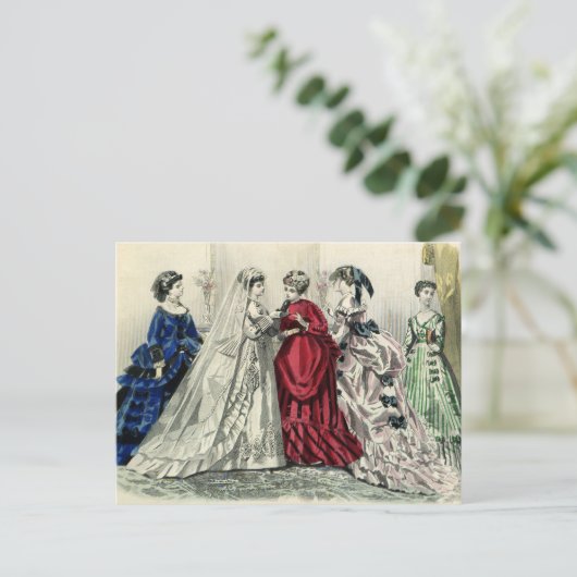  Victoriaans bruiloft Bridal-portret Briefkaart (Staand voorkant)