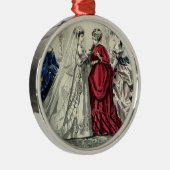  Victoriaans bruiloft Bridal-portret Metalen Ornament (Rechts)
