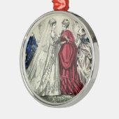  Victoriaans bruiloft Bridal-portret Metalen Ornament (Links)