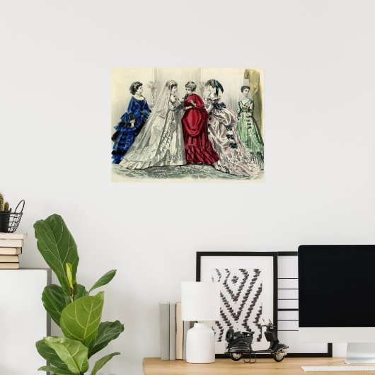 Victoriaans bruiloft Bridal-portret Poster (Thuiskantoor)