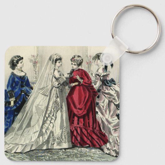  Victoriaans bruiloft Bridal-portret Sleutelhanger (Achterkant)