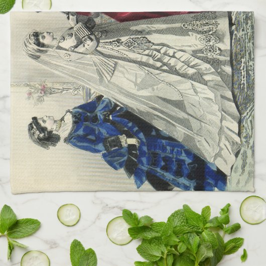 Victoriaans bruiloft Bridal-portret Theedoek (Gevouwen)