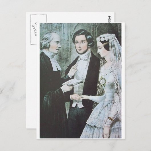 Victoriaans bruiloft Briefkaart (Voorkant / Achterkant)