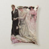 Victoriaans bruiloft-ceremonie Bride en Groom Accent Kussen (Achterkant (Verticaal))