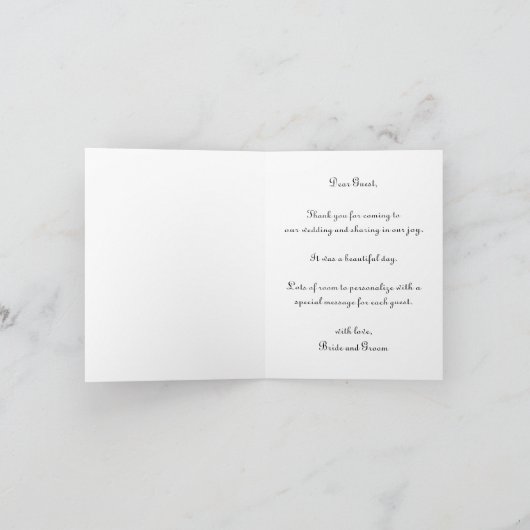  Victoriaans bruiloft-ceremonie Bride en Groom Bedankkaart (Binnen)