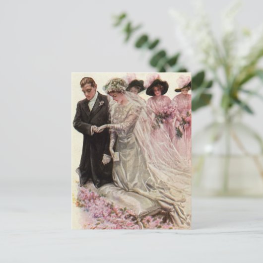  Victoriaans bruiloft-ceremonie Bride en Groom Briefkaart (Staand voorkant)