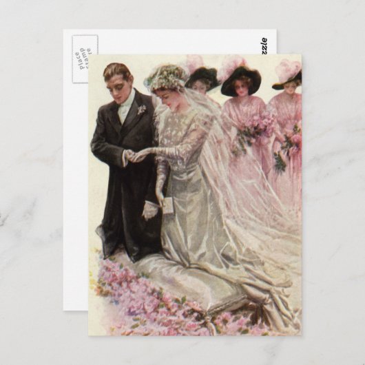  Victoriaans bruiloft-ceremonie Bride en Groom Briefkaart (Voorkant / Achterkant)