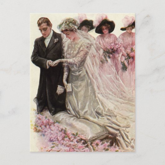 Victoriaans bruiloft-ceremonie Bride en Groom Briefkaart (Voorkant)