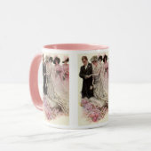 Victoriaans bruiloft-ceremonie Bride en Groom Mok (Voorkant links)