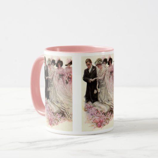  Victoriaans bruiloft-ceremonie Bride en Groom Mok (Voorkant links)