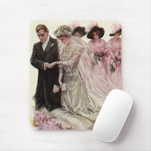  Victoriaans bruiloft-ceremonie Bride en Groom Muismat (Met muis)