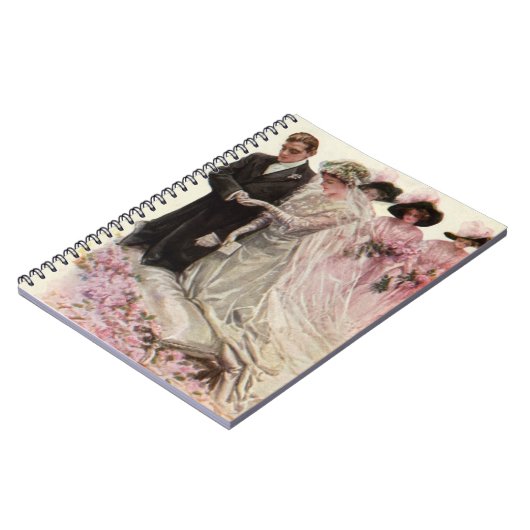  Victoriaans bruiloft-ceremonie Bride en Groom Notitieboek (Linkerzijde)