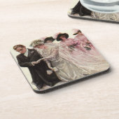  Victoriaans bruiloft-ceremonie Bride en Groom Onderzetter (Linkerzijde)