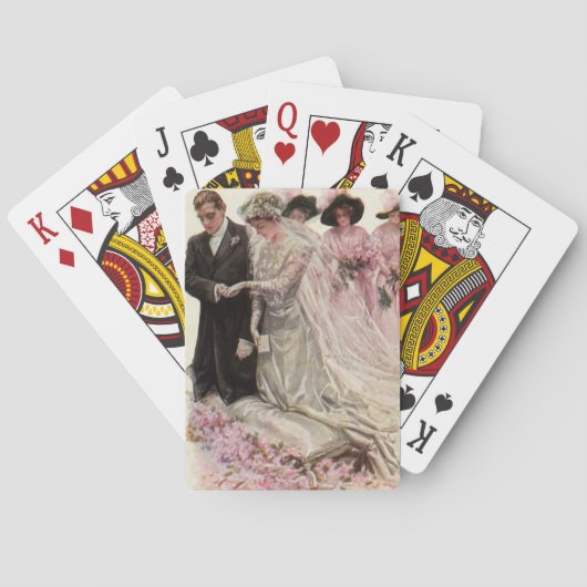  Victoriaans bruiloft-ceremonie Bride en Groom Pokerkaarten (Achterkant)