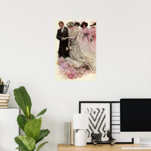  Victoriaans bruiloft-ceremonie Bride en Groom Poster