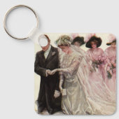Victoriaans bruiloft-ceremonie Bride en Groom Sleutelhanger (Voorkant)