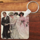  Victoriaans bruiloft-ceremonie Bride en Groom Sleutelhanger (Achterkant)
