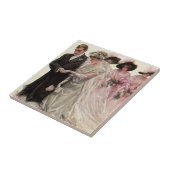  Victoriaans bruiloft-ceremonie Bride en Groom Tegeltje (Zijkant)