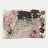 Victoriaans bruiloft-ceremonie Bride en Groom Theedoek (Horizontaal)