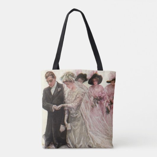  Victoriaans bruiloft-ceremonie Bride en Groom Tote Bag (Achterkant)