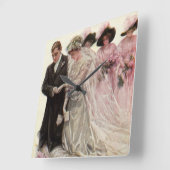  Victoriaans bruiloft-ceremonie Bride en Groom Vierkante Klok (Hoek)