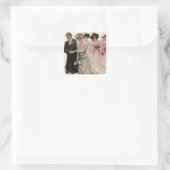  Victoriaans bruiloft-ceremonie Bride en Groom Vierkante Sticker (Tas)