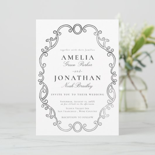 Victoriaans bruiloft crest kaart (Staand voorkant)