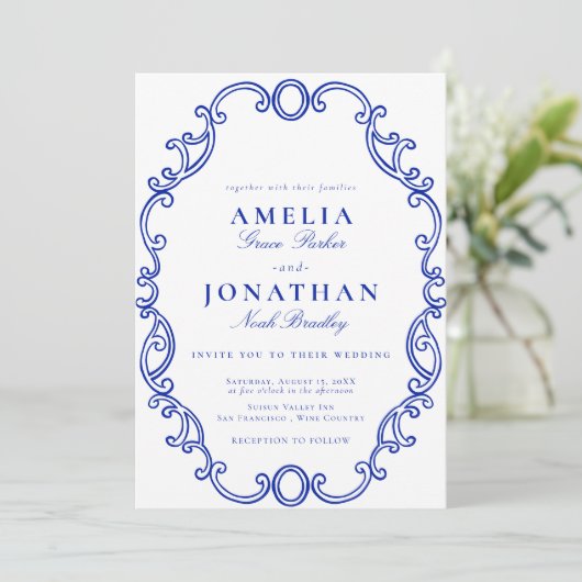 Victoriaans bruiloft crest kaart (Staand voorkant)