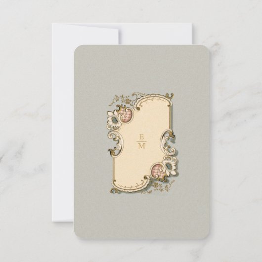 Victoriaans bruiloft Details Behuizing Kaart (Achterkant)