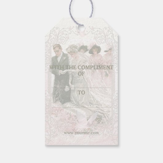 Victoriaans bruiloft - Label met cadeau Cadeaulabel (Achterkant)