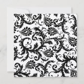 Victoriaans bruiloft met zwarte en witte Damask Save The Date (Achterkant)