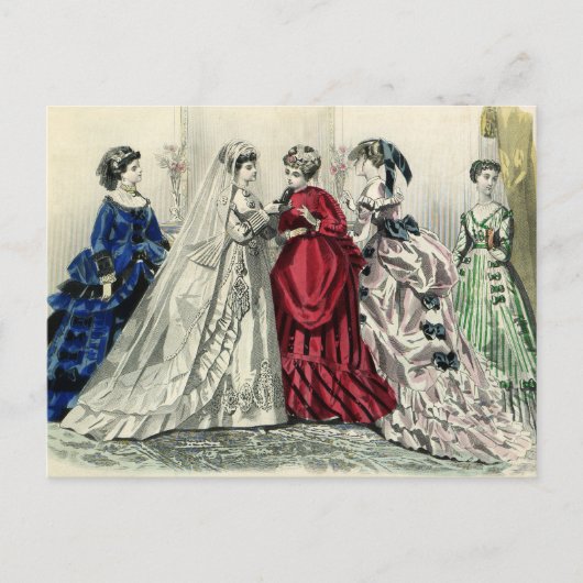 Victoriaans bruiloft Opslaan Datum Aankondigingskaart (Voorkant)