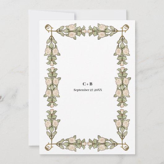  Victoriaans bruiloft repetitie diner Kaart (Achterkant)