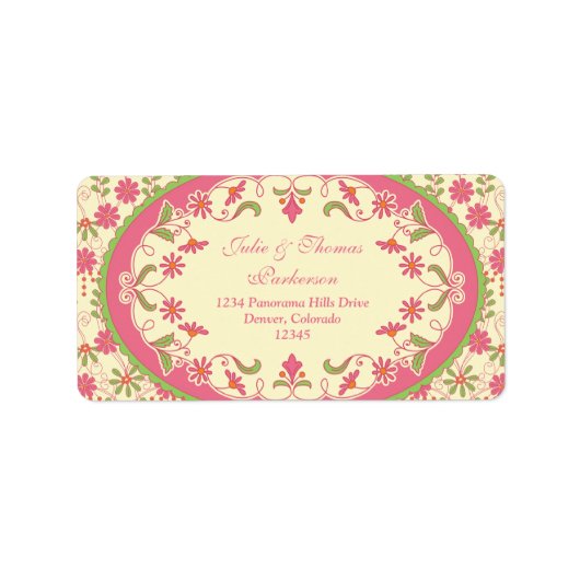  Victoriaans Bruiloft retour adreslabels Etiket (Voorkant)