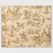  Victoriaans bruin en ivoorwendsel Cadeaupapier (Vlak)