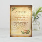 Victoriaans bruine leeftijd huwelijksuitnodiginge Kaart (Staand voorkant)